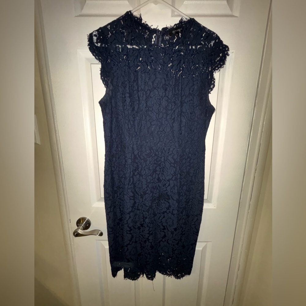 Elegant Navy Lace Dress